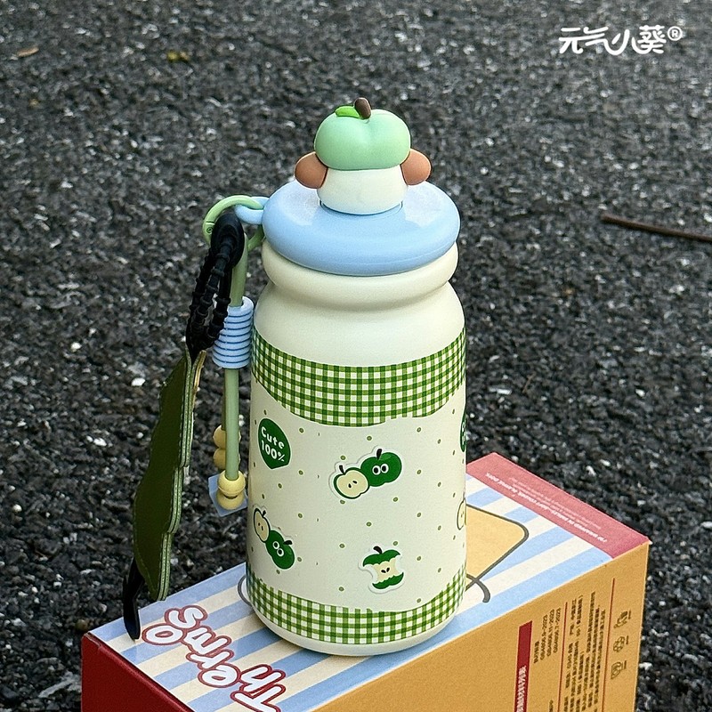 2025新款学生可爱便携双饮水杯316不锈钢女高颜值儿童卡通吸管杯|undefined