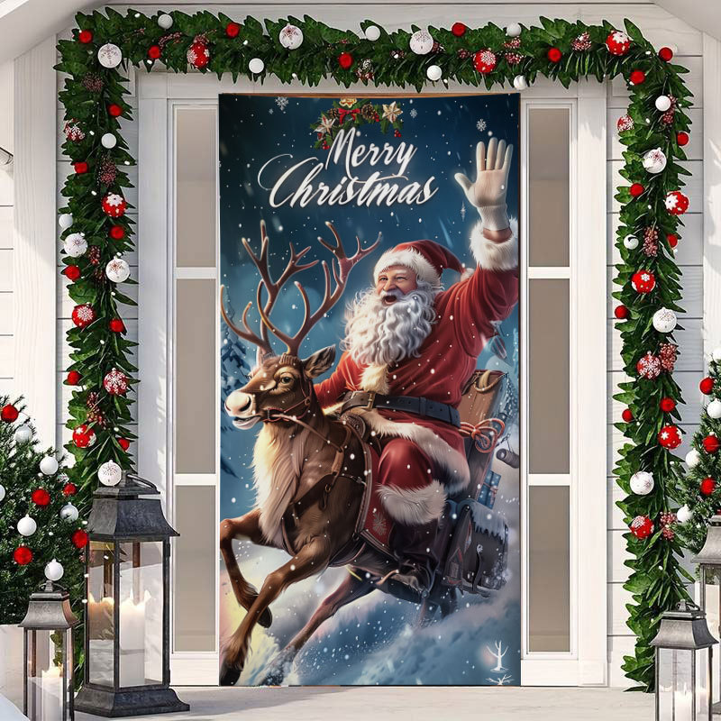 アマゾンクロスボーダー新型クリスマス怪傑門蓋祝日パーティーのドア貼り装飾雰囲気背景布メーカー直販|undefined