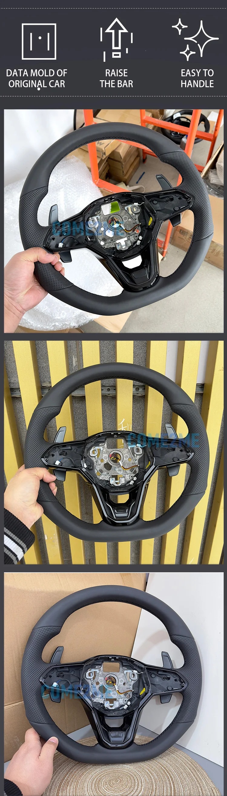 Suitable for Golf 8 MK8 LCD steering wheel, with heating and paddle shifters, supports ACC adaptive control