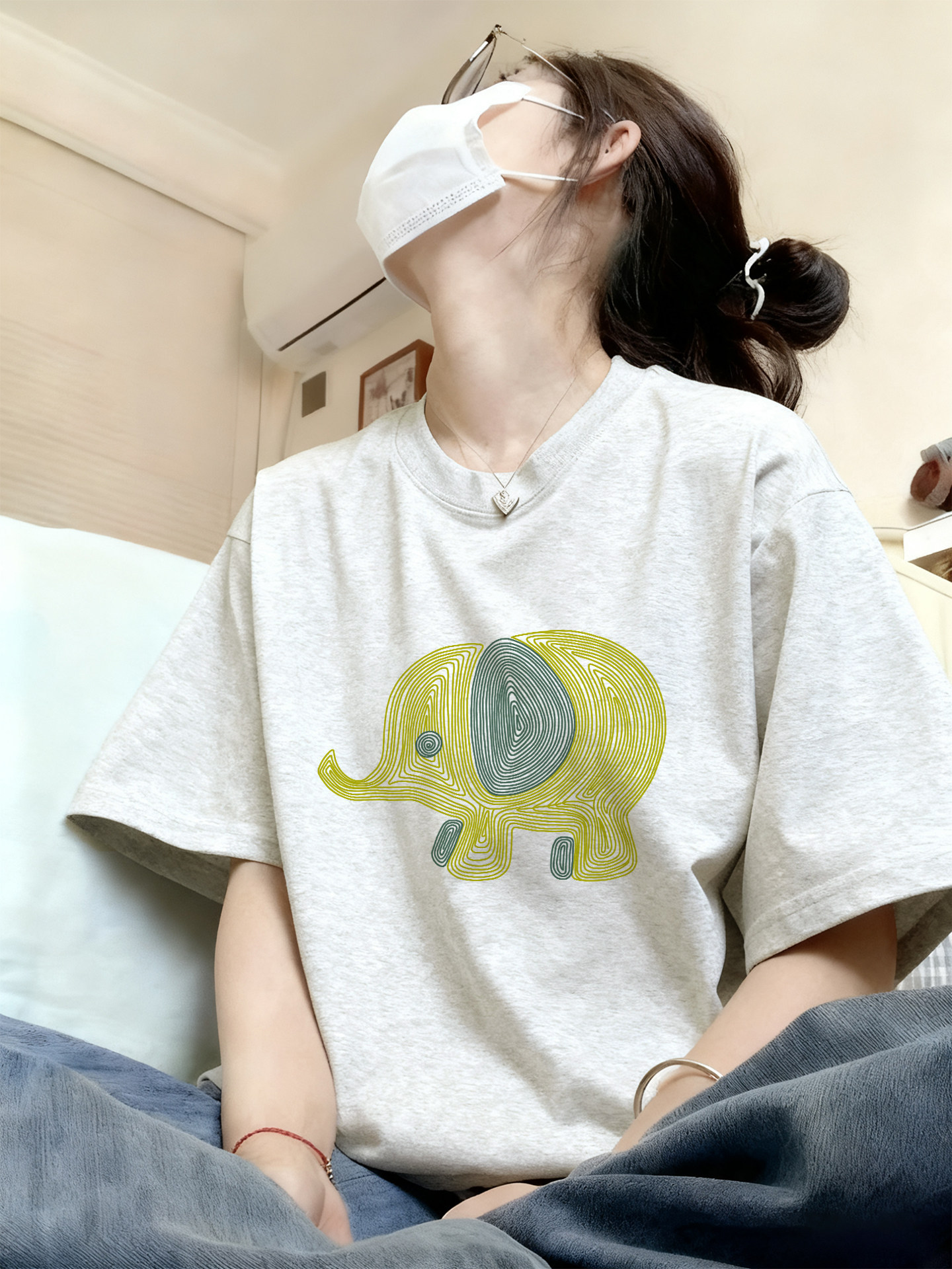 White gray-t61 striped elephant