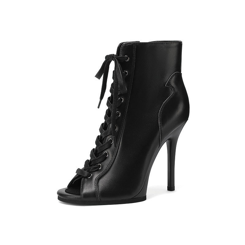 Genuine Leather Fish Mouth Shoes Jazz Dance High Heels Heels Dance Shoes Elastic Dance Boots Jazz Dance Shoes Sandals for Women