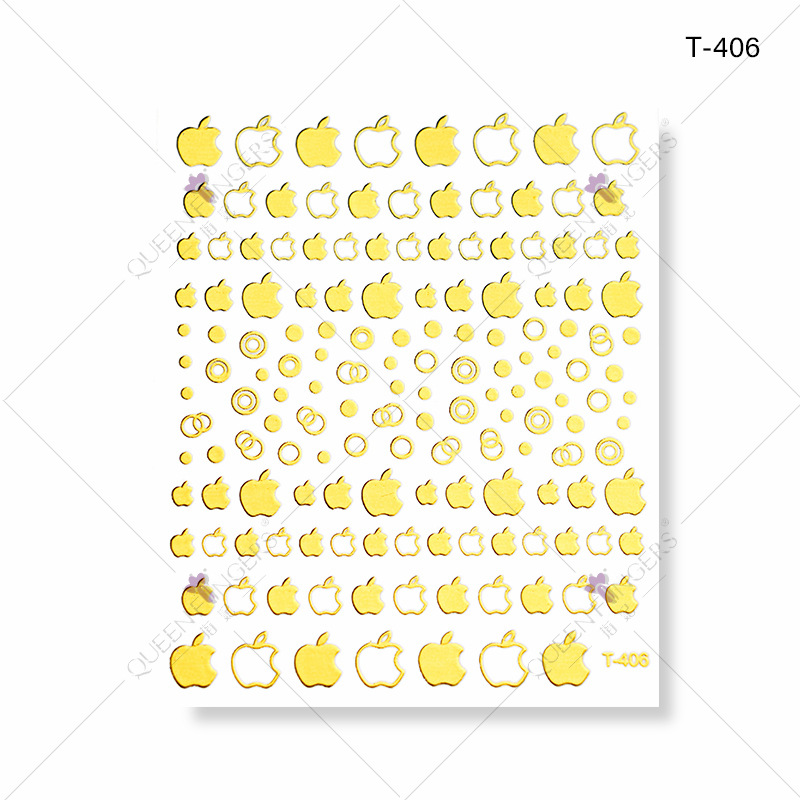 Dedo bowknot diamante bronceado DIY pasta de uñas gato línea geométrica buey Año Nuevo serie manicura pegatinas