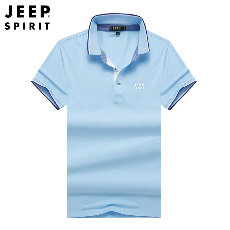 JEEP/吉普翻领休闲polo衫男装夏季短袖T恤翻领青年宽松棉质0511