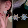 Brand retro earrings from pearl, silver needle, light luxury style, silver 925 sample, wholesale
