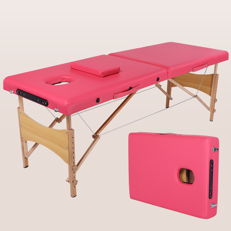 Camilla de Masaje Plegable de Madera, Ajustable en Altura, para Terapia China y Masajes