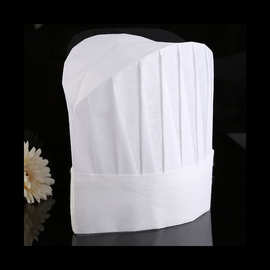 一次性无纺布厨师帽厨房酒店后厨卫生帽高中低纸帽白色工作帽50只