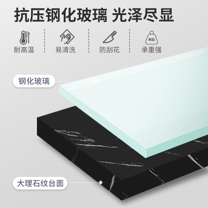 Mesa de centro, sala de estar, hogar, apartamento pequeño moderno y simple, mesa de centro de vidrio templado de lujo ligero, mesa de té minimalista para oficina