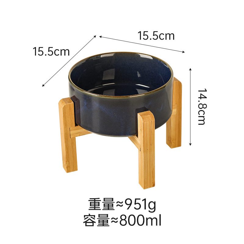 日式窑变陶瓷宠物猫碗盆狗碗饮水碗双碗保护颈椎慢食碗防噎防打翻|undefined
