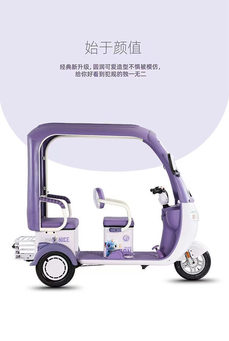 New National Standard Electric Tricycle Leisure Pick-up Kids Double Row