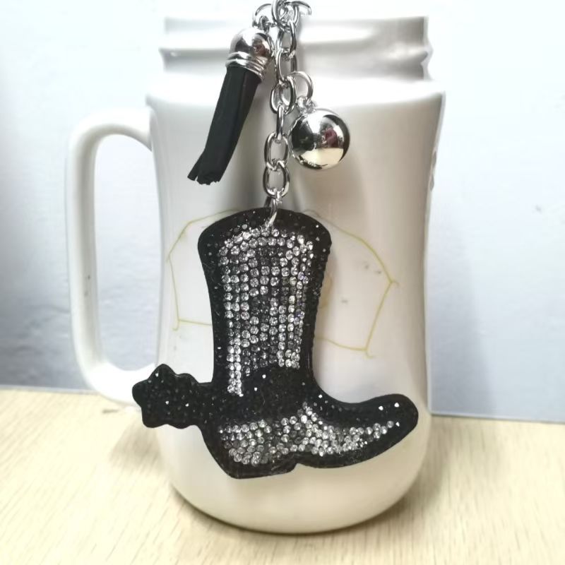 레오파드 프린트 부츠 블랙