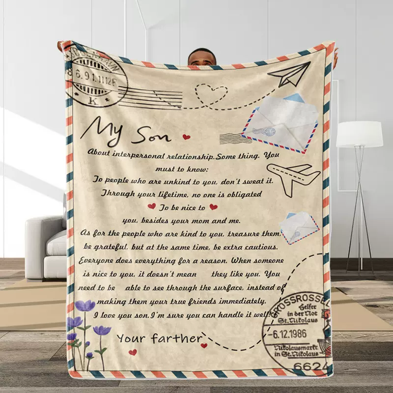 亚马逊办公室沙发礼品信封毯子床单午睡盖毯珊瑚绒床单法兰绒毛毯