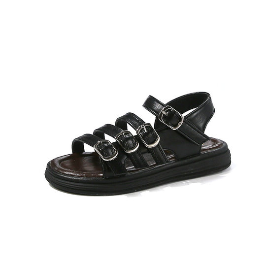 Girls Sandals 2025 New Summer Children Roman Princess Shoes Soft Sole Non-slip Sandals Girls Fashion Beach Shoes