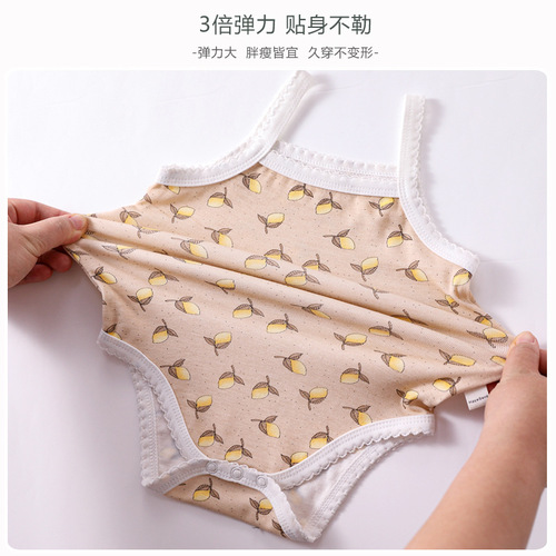 Summer baby sling triangle bag fart clothes  newborn thin vest crawl suit male and female baby one-piece clothes