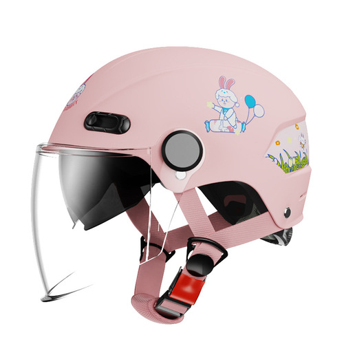 Carefully selected new national standard 3C certified electric motorcycle children's helmet summer four seasons baby cartoon half helmet safety helmet