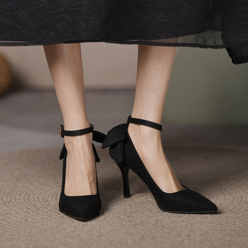 High-heeled wedding shoes  new spring and autumn shallow mouth fashion stiletto sexy pointed toe French fairy style single shoes for women