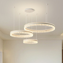 客厅吊灯大厅主灯2024新款现代简约高端大气挑空环形圆圈中山灯饰