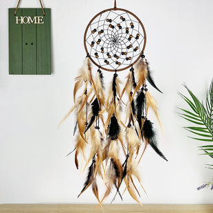 [Mengyi original] feather dream catcher ornaments hand-woven crafts wind chimes room decorations cross-border