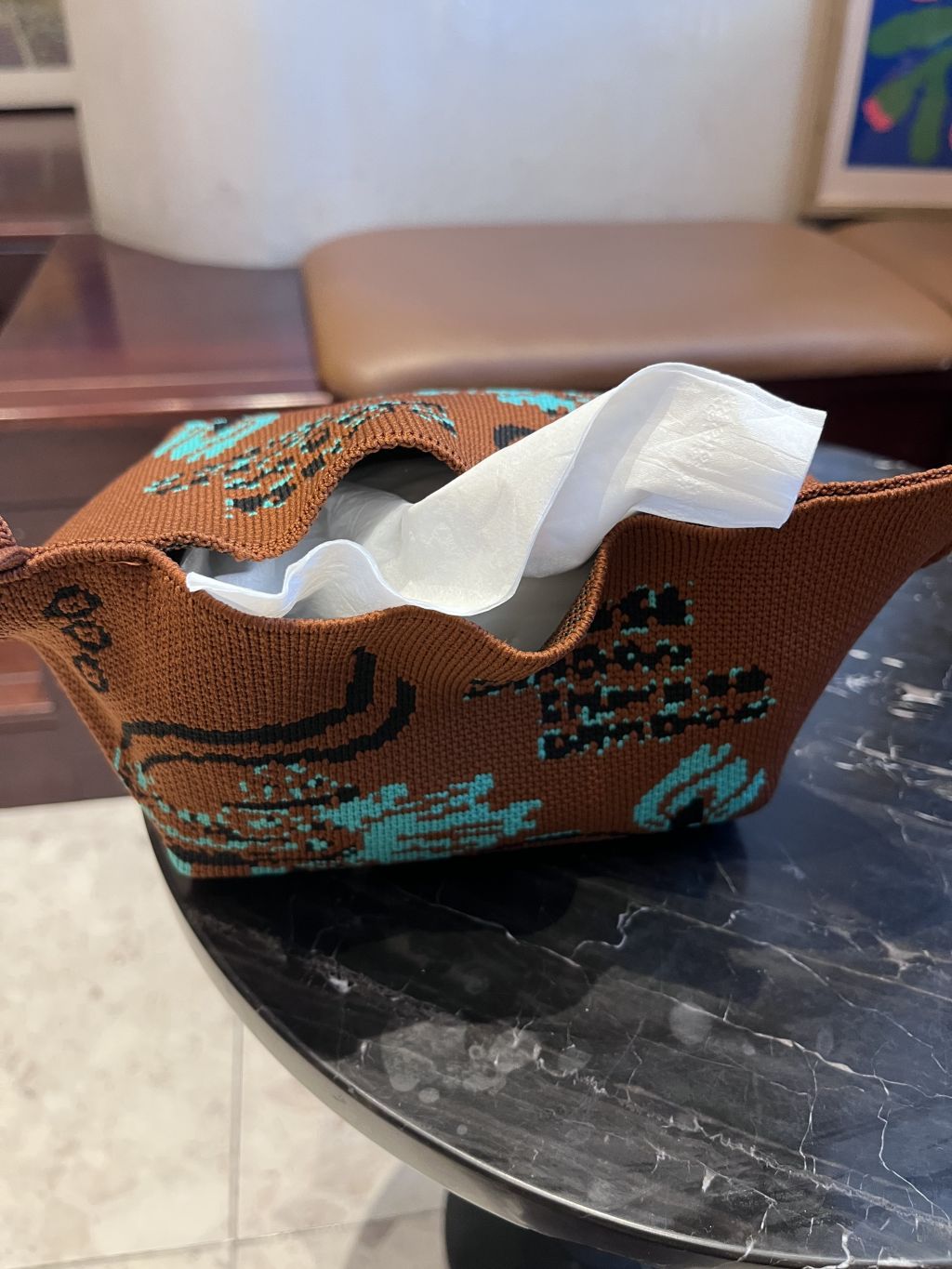 Light Luxury Knitted Tissue Bag, Large-Capacity Woven Bag, Car-Mounted Home Office Hanging Tissue Box, Knitted Bag Gift Bag
