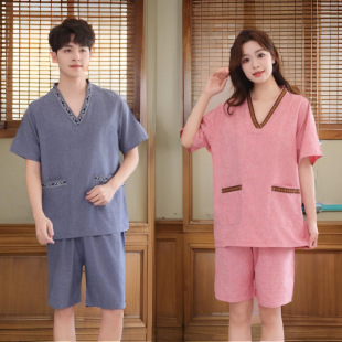 High-End Foot Bath and Steam Suit for Men and Women 2025 Pure Cotton Foot Massage Shop Large Size Moxibustion Massage Guest Suit Bath Sauna Suit