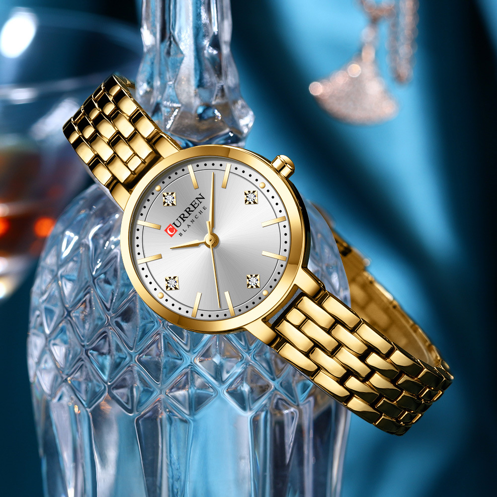 CURREN カレイン 9106 シンプル レディース 小文字盤 クォーツ腕時計 防水 カジュアル スチールバンド 腕時計 海外向け レディース腕時計