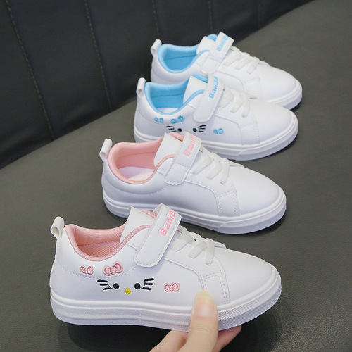 Girls' 6 White Sneakers Korean Style Children's Board Shoes 11 Single Shoes Elementary School Students Fashion Children's Shoes 13 Casual Sports Shoes 15 Years Old