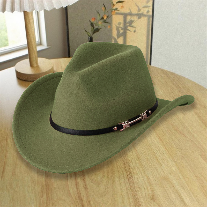 Sombrero nacional de feltro de estilo masculino, sombrero de vaquero occidental, sombrero de bordes retro, sombrero de caballo, fábrica al por mayor, venta caliente para mujeres