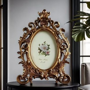 Resin Photo Frame Retro Accessible Luxury Bedroom Entrance Hanging Painting Decoration Living Room Sofa Gift High-End Simple Special