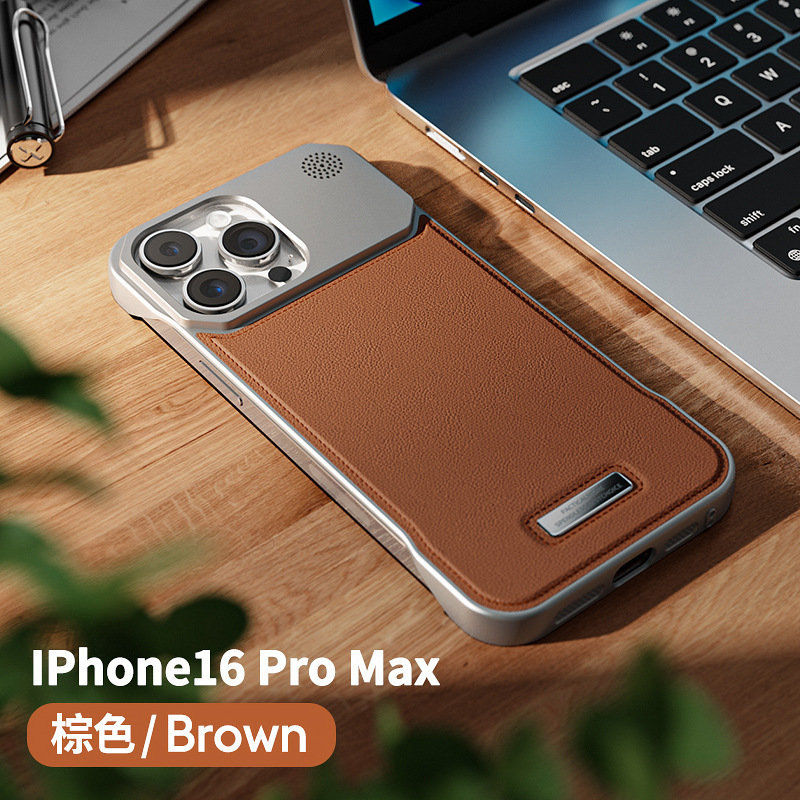 适用iphone17香薰皮革磁吸手机壳苹果16无边框散热15promax散热14|undefined