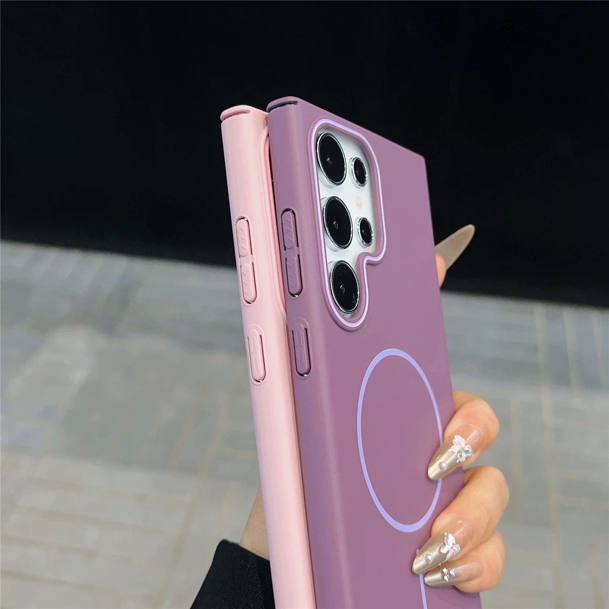 Aplicable a Samsung S26Ultra Soft Ring Magnetic Phone Case S25plus Skin Magnetic Case Anti-fall Protector
