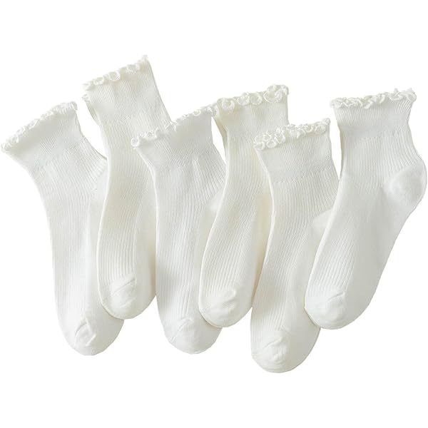 Amazon's Popular White Lace Socks for Women, Breathable Spring and Autumn Style Versatile Socks, Black Pleated Socks for Female Students