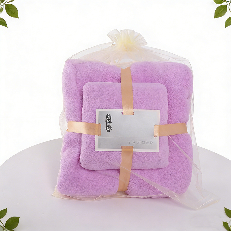 Transfronterizo TEMU etiquetado toalla de coral de alta densidad absorción de agua toalla de baño set toalla de regalo toalla de coral en stock