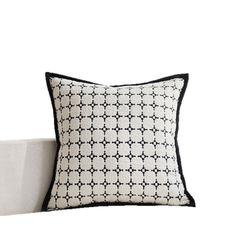 Casas transfronterizas modernas y simples jacquard almohada de hotel modelo de habitación decoración cojín cubierta de sofá sala de estar almohada cubierta