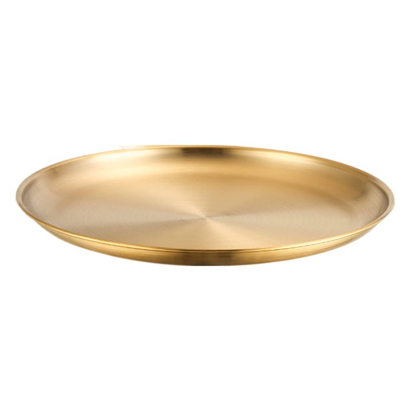 304 Корейский Стиль Нержавеющая Сталь Барбекю Тарелка Металлический Поднос Западная Пищевая Тарелка Барбекю Тарелка Шведский Стол Барбекю Тарелка Круглая