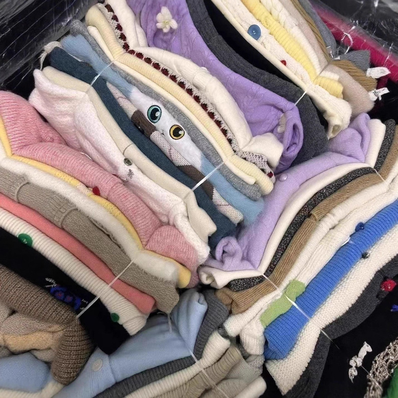 Cheap Miscellaneous Korean-Style Loose-Fitting Elegant Knitted Plus-Size Sweaters, Second-Hand Surplus Wholesale, Foreign Trade Live Streaming, Best-Selling for Market Stalls