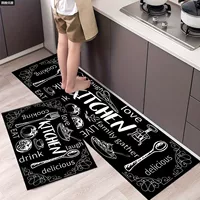 Трансграничный кухонный напольный коврик с кристаллическим бархатным принтом, противоскользящий и маслостойкий, длинная полоса, домашняя входная дверь, ванная комната, водопоглощающий и маслопоглощающий коврик