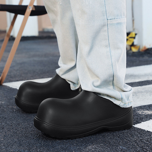 Spring Trend High-Lift Thick Sole Big Head Shoes for Men, Summer Outwear Casual Fashion One-Piece Men's Shoes Half Slippers