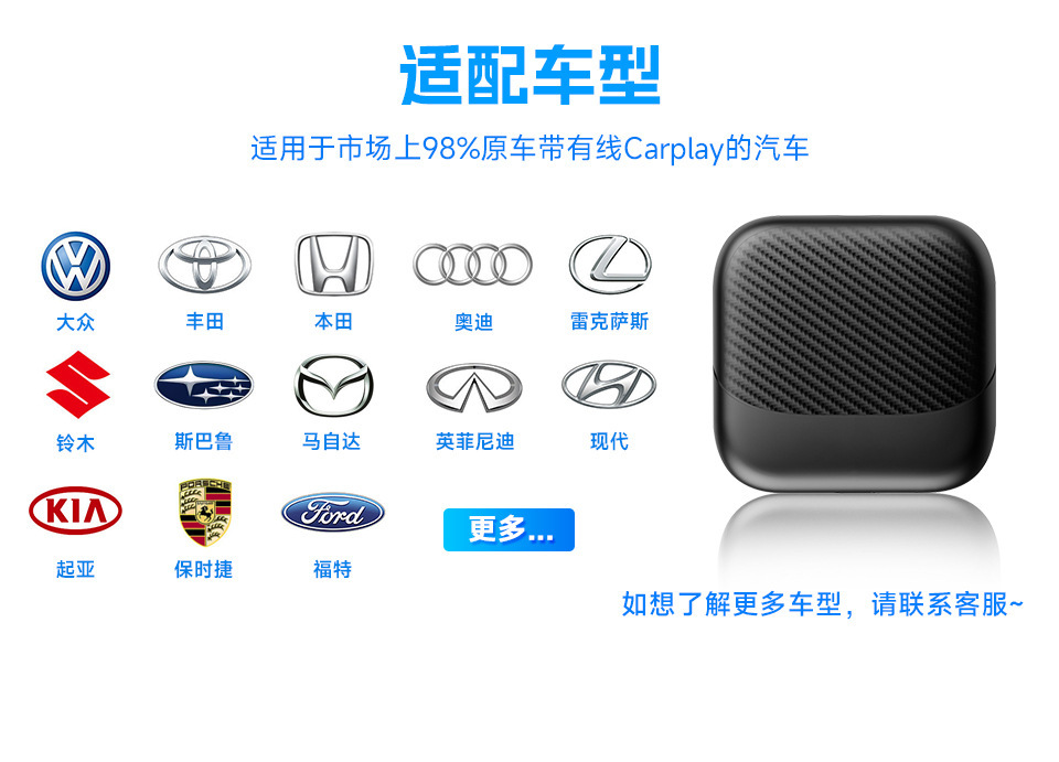 Wireless Carplay Box Android 14 Car-Machine Interconnection Wired to Wireless Car Carplay Adapter