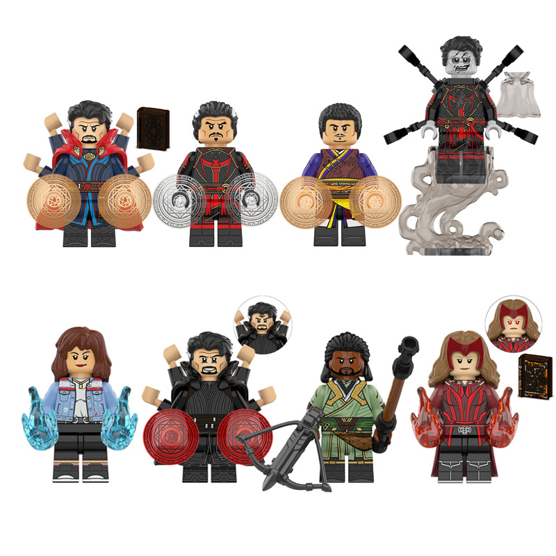 Cross-border Wholesale KT1057 Hero Building Blocks Little Figurine Small Particles Assembled Doll Toy Bag XP435-442