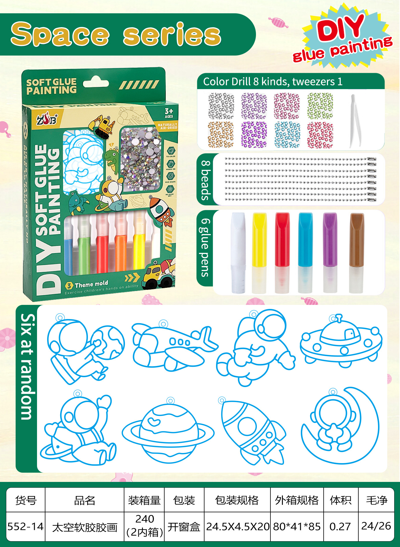 Set de Pintura de Cristal DIY para Niños de Plástico Sin Hornear para Niñas