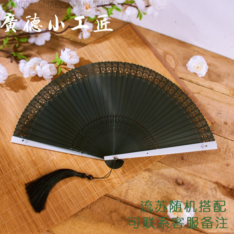 全竹折扇新中国風ミニ扇子古風チャイナドレス小折扇レトロ持ち歩き折り畳み扇女|undefined