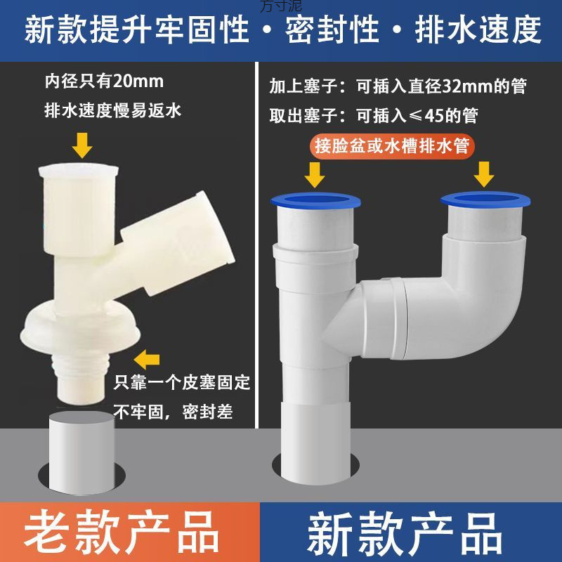 洗面器排水管と洗濯機三方大理石洗濯シンク洗面器ダブル洗面器三方ジョイントキッチン|undefined