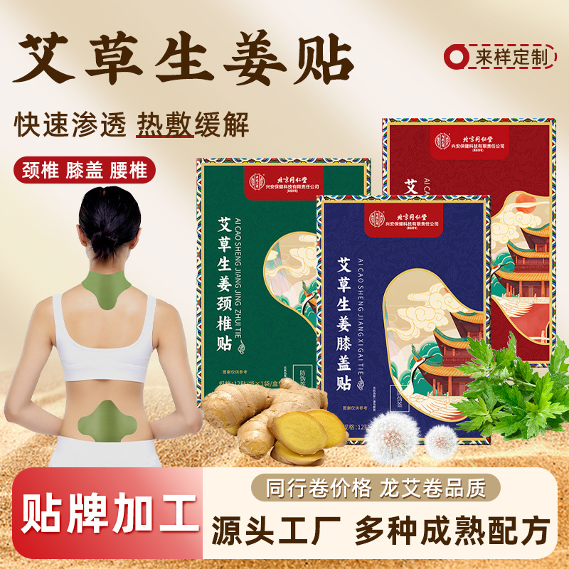 北京同仁堂艾草生姜艾灸贴异型贴颈肩腰腿关节不适穴位贴批发