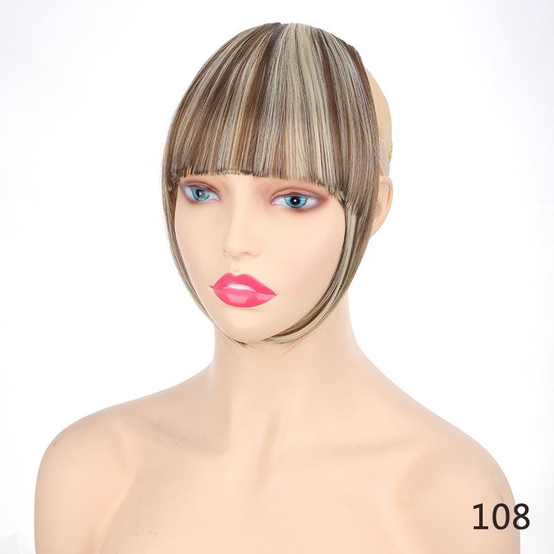 Peruca com costeletas, franja, franja de ar, extensão de cabelo com costeletas, fio de alta temperatura_voghion.com