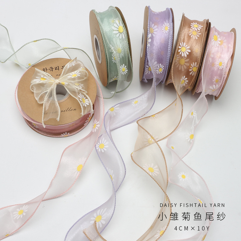 Margarita fishtail hilo cinta gasa cinta flor material de embalaje malla caja de regalo embalaje DIY materiales al por mayor