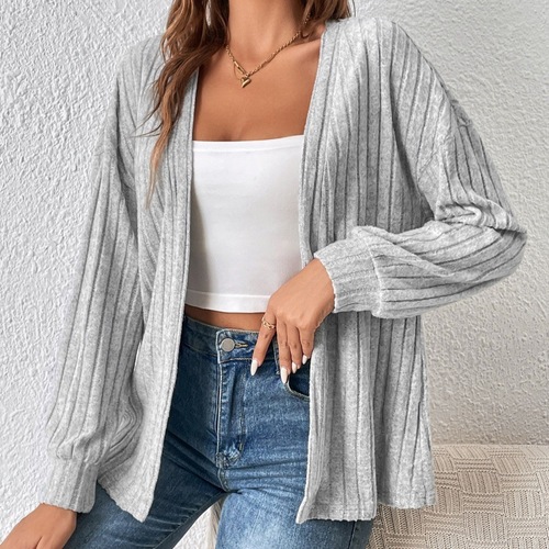 Trendy European and American-style solid-color corduroy cardigan coats for autumn and winter