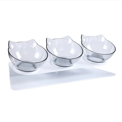Cross-border cat bowl multi-cat home feeding device neck guard inclined anti-tipping drinking black bowl large mouth three bowls cat bowl 