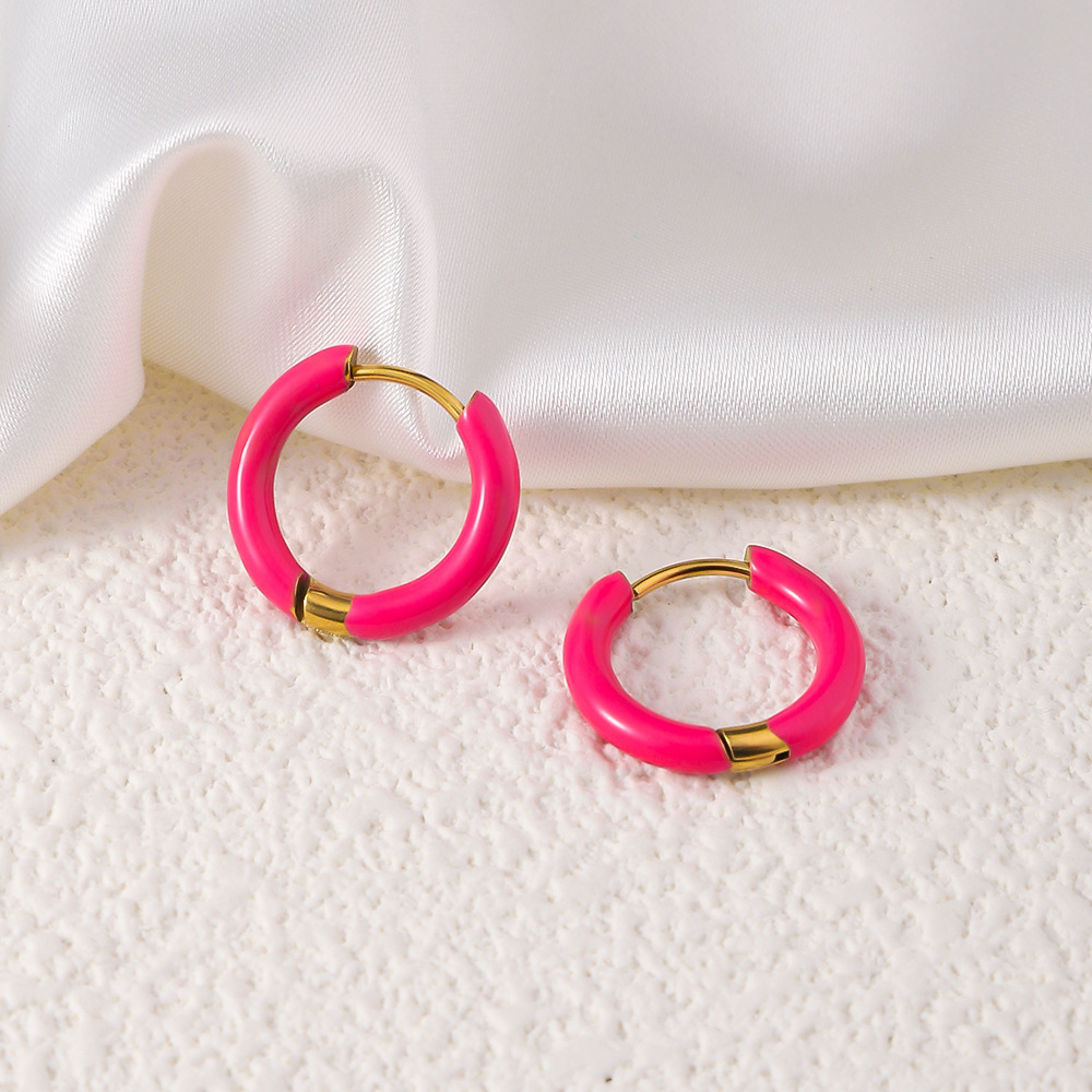Plating Design 1 Pair Simple Style Geometric Plating 201 Stainless Steel Earrings