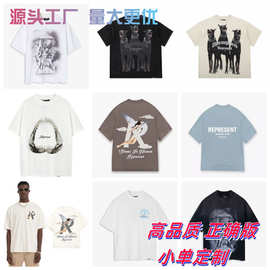 跨境高版本REPRESENT ICON美式骷髅做旧复古杜宾犬印花高街鲨鱼短