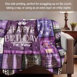 [女士生日礼物,友谊毯紫色 ,,送给最好的朋友、妈妈、姐妹、妻子]