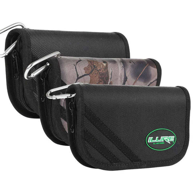 爱路亚 Fishing gear bag, multi-layer canvas storage bag, small accessories package, iron plate lead fish, sequin lead head hook, soft bait